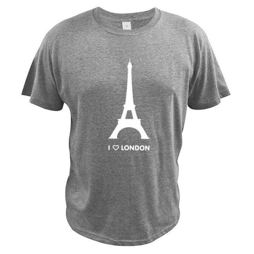I Love London T shirt Eiffel Tower Funny Design Fashion Tshirt Homme Cotton Soft Hipster Camiseta US Size - Vineze ™